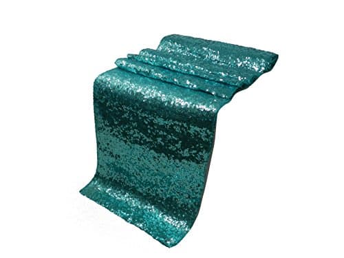 Elina Home 13" x 108" Glitter Sequin Table Runner,Wedding Banquet Kitchen Decoration(Pack of 1,Turquoise)