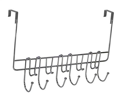 ESK Collection 11 Door Rack Hooks, Chrome Finish