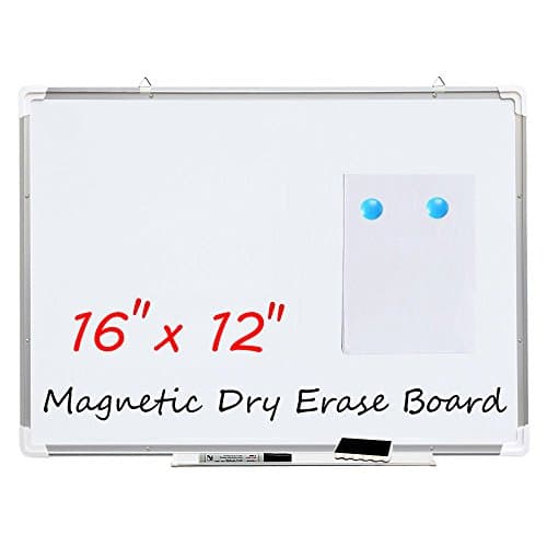 EaseOffice Magnetic Dry Erase Board Whiteboard, 16" x 12", Silver Aluminum Frame