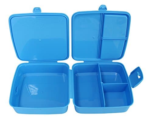4-compartment lunchbox, breakfast box, break lunchbox blue