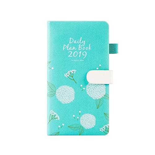 2019 A6 Monthly Weekly Planner Agenda Journal Diary Planner Calendar Appointment Book Schedule Book with Buckle,Pen