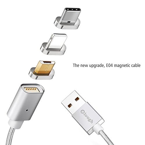 Elough E04 3 in 1 Magnetic Charger USB Data Cable for iPhone Micro USB Type C Mobile Phone (Silver)