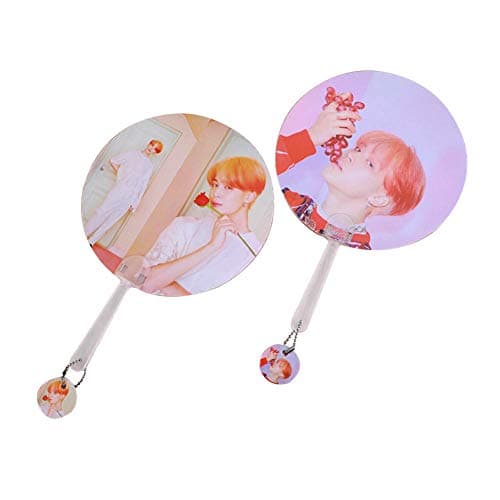 GOTH Perhk Portable Mini Hand Fan Kpop BTS Bangtan Boys MAP of The Soul : Persona Double-Sided Patterned PVC Fan Summer 1PC(JIMIN2)