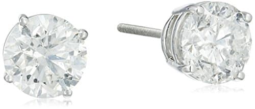 Amazon CollectionIGI Certified 14k Gold Round Diamond Stud Earrings (H-I Color, I1 Clarity)
