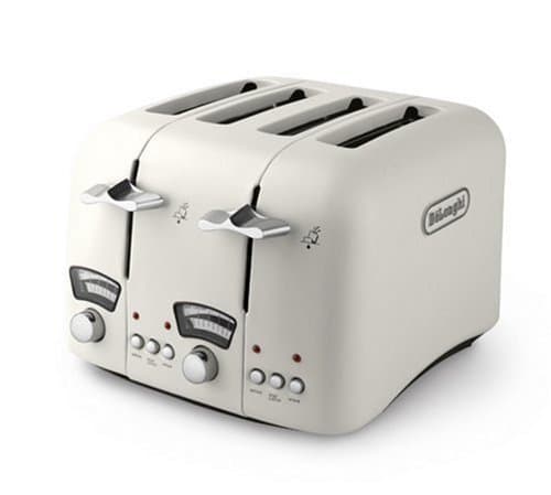 Delonghi CT04E Toaster, 4-Slice Toaster, Cream (Renewed)