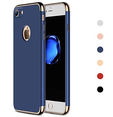 iPhone 7 Case,Ultra Thin Shock Absorbing Anti-Scratch Hard PC Case? Electroplate Protective Back Cover Shell & Extra Frame for Apple iPhone 7 (4.7 Inch)- Blue