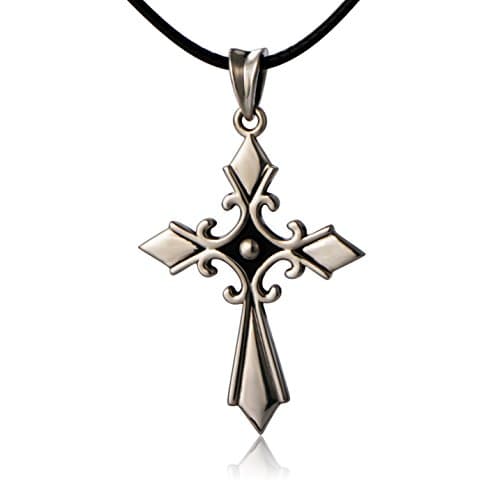 S925 Sterling Silver Oxidized Cross Pendant Necklace