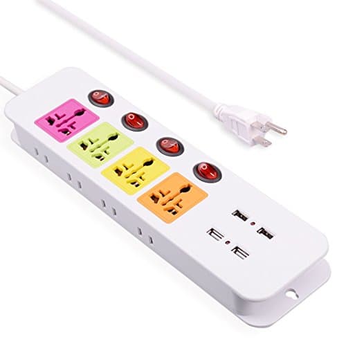 Surge Protector Power Strip,Haimi Tree 8 Outlets 4 Smart USB Charging Ports 8foot Cord,Multi-Port USB Wall Charger Desktop Hub Portable Travel Charger