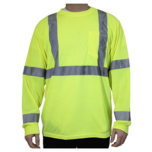 Rugged Blue Class 3 Long Sleeve High-Vis Wicking Shirt Hi-Viz Yellow XL