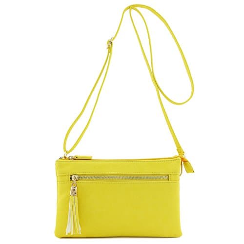 Double Compartment Wristlet Crossbody Bag with Tassel