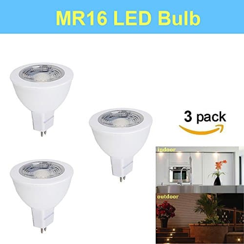 Makergroup MR16 Gu5.3 Bi-pin LED Light Bulb 6W 12VAC/DC Low Voltage LED Spotlights Warm White 2700K-3000K for Outdoor Landscape Lighting and Indoor Recessed/Track Lights 3-Pack