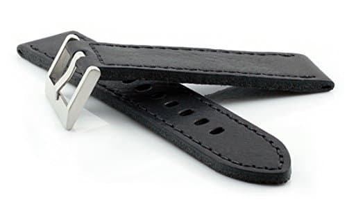 HELM Watches LS2 Leather Watch Strap - Black - 22mm