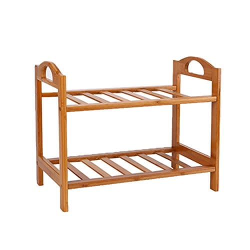 Lineypace Shoe Rack 2 Tier Bamboo Storage Waterproof Eco-friendly Shelf Holder JZYNT-10701
