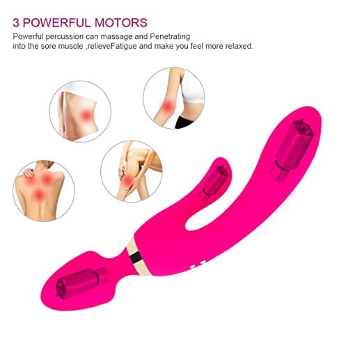 Wireless Waterproof Massage Tool - 10 Different Vibration Modes - USB Charging Treatment Deep Muscle Massage - Life Good Helper (Mini Pink)