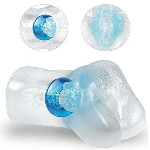 BN21-Manual High Quality Soft and Comfortable Waterproof Silicone M&ǎstúrbatiôn Cup Põ`ckët-Pü`ssýs Toy for Men (Transparent-B)