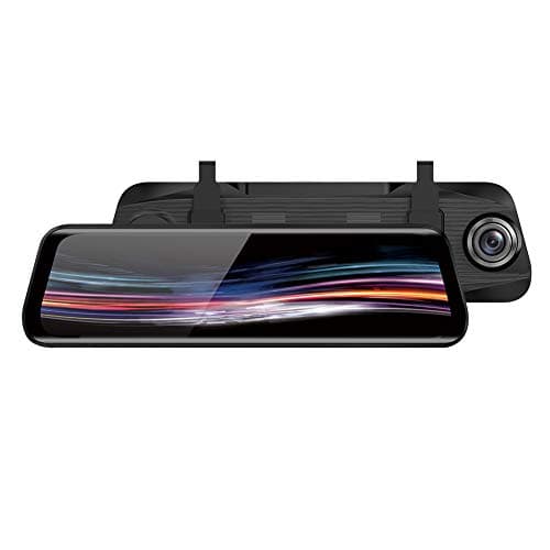 Anytek T11 Car Camera HD Dash Cam with 9.66" IPS Full Screen Car DVR with Front 1080P / Rear 720P Camera Super Night Vision Streaming Rearview Mirror (with 16GB TF Card)