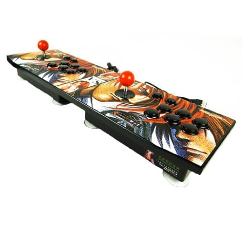 Combat King 2 Players Fighting Stick Arcade Game Joystick PC 6 Buttons Curved Japan Style layout Pro Fighter S-B6E 25.59x7.87inch