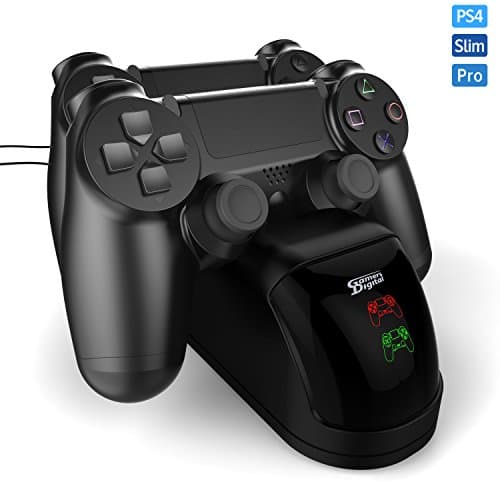 PlayStation 4 Dual Controller Smart LED Fast Charging Dock, PS4 DualShock Controller Charger For Sony PlayStation 4 Pro Slim