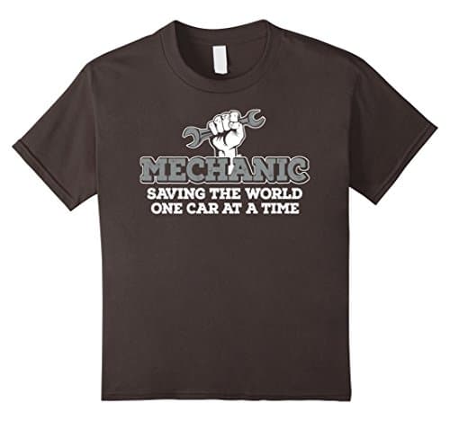 Kids Saving the World One Car at a Time - Funny Mechanic T-Shirt 6 Asphalt