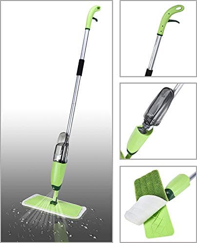 Tetrix with Device Multifunctional Microfiber Floor Cleaning Healthy Spray Mop with Removable Washable Cleaning Pad and Integrated Water Spray Mechanism