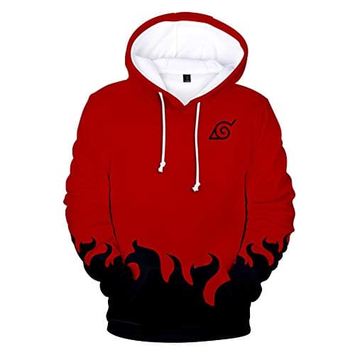 Men Naruto 3D Print Pullover Hoodie Sweatshirt with Kangaroo Pocket