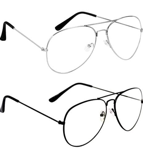 M.G. Transparent Aviator Sunglass Combo Spectacal Frame for Men and Women 3026 (MG-32,white)