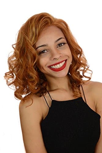 Beverley | Copper Ginger Mid Length Lace Front Curly Bob Hairstyle Wig | Premium Styleable Fibre