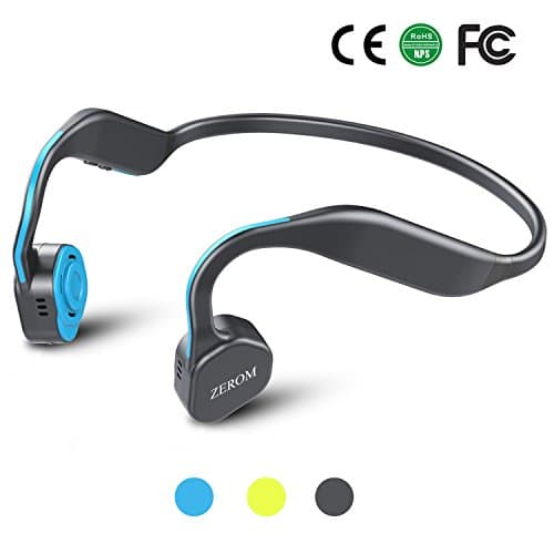 Bone Conduction Headphones Bluetooth Wireless Titanium HiFi Stereo with Mic for Running Driving Cycling IP55 Waterproof Open Ear Sports Headsets for iphone Android other Bluetooth Devices Pacific Blue