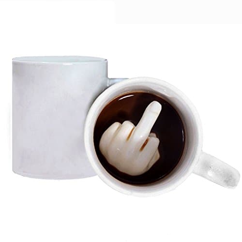 Sattaj Coffee Mug with Middle Finger Creative Mugs for Water Coffee Milk Beer 330ml Ceramic Water Cup Drinkware