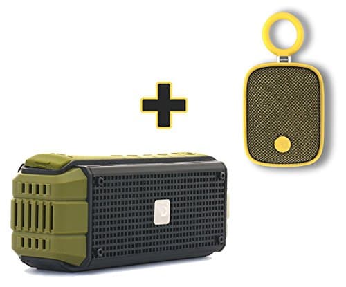 15 Watt Rugged Portable Speaker with 4.0 aptX Bluetooth, USB Power Bank, IPX5 Splash Proof, Bicycle Handle Mount Included by Dreamwave Audio - EXPLORER + BONUS Dreamwave Bubble Pod Yellow Mini Speaker