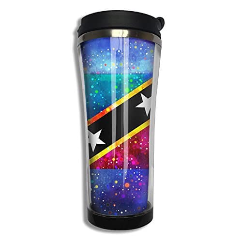 Saint Kitts And Nevis Flag Starry Flag Mug Coffee Cup Unisex Travel Stainless Steel Thermos For Your Better Life