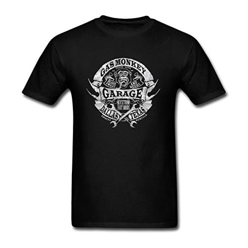 Hohon Designer Gas Monkey Banner Wrenches Tshirt for Man Black M