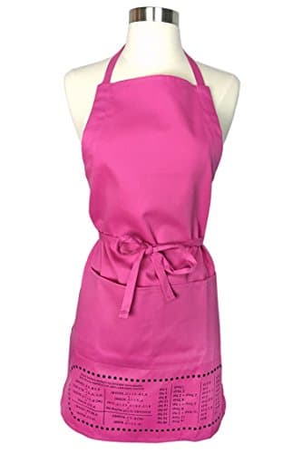 The Smart Baker Personalized Cheat Sheet Baking Apron with Measurement Conversions - Pink