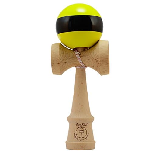 SunRise Yellow with Black Stripe Beech Wood Kendama