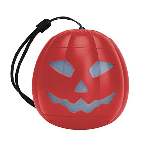 Halloween Pumpkin Bluetooth Speakers LED Color Changing Lights QAenly Cool Lightweight Mini Ultra Portable Wireless Bluetooth Speaker for Party (Red)