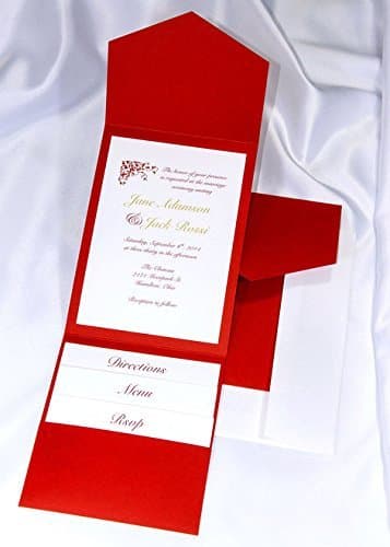 All-in-One Pocket Invitation Kit - Red Elegance - Pack of 20