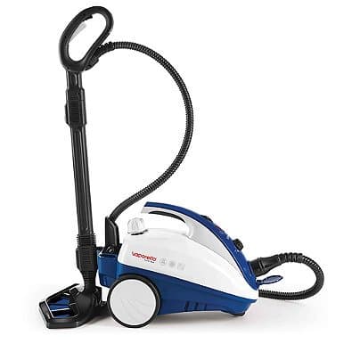 Steam Mop 54 oz.Power Indicator Light With Water Tank Adjustable Steam Output Comes With 12 Attachable Accessories in Blue/White