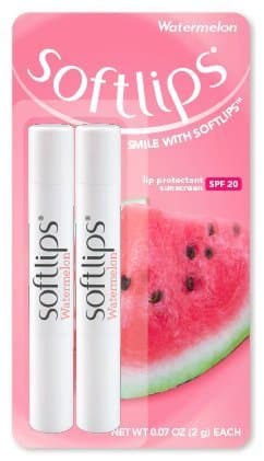 Softlips Lip Protectant SPF 20 Watermelon 0.07 oz, 2-Count (Pack of 2)
