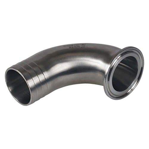Glacier Tanks - Rubber Hose Adapter | Tri Clamp 1.5 inch x 1.5 inch w/ 90 Degree Elbow - Sanitary Stainless Steel SS304 (5 Pack)