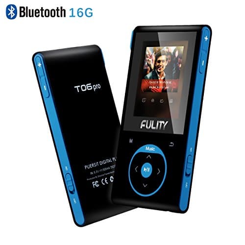 FULITY 16GB MP3 Player with Bluetooth Support up to 128GB-(Black & Blue)