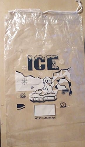 8 LBS Plastic Ice Bags with Drawstring **Pack of 100** Free Shipping
