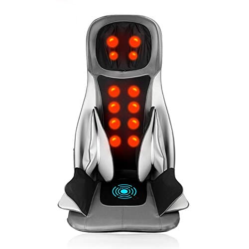 GESS 12-Motor 3 Intensity Back Massager Vibration Massage Seat Cushion with Heat for Back Hips and Thighs at Car Home Office 8 Massage Modes