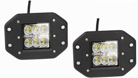 Led Work Lights, QDY 2pcs 24W Spot Beam LEDs Work Light Bar Waterproof IP 67 Off Road Driving Fog Lights with Flush Mount for ATV SUV Boat 4x4 Truck Car Bumper