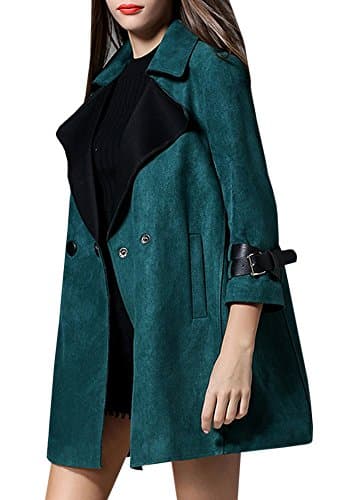 Women's Oversized Waterfall Belted Kim Kardashian Jacket Trench Coat