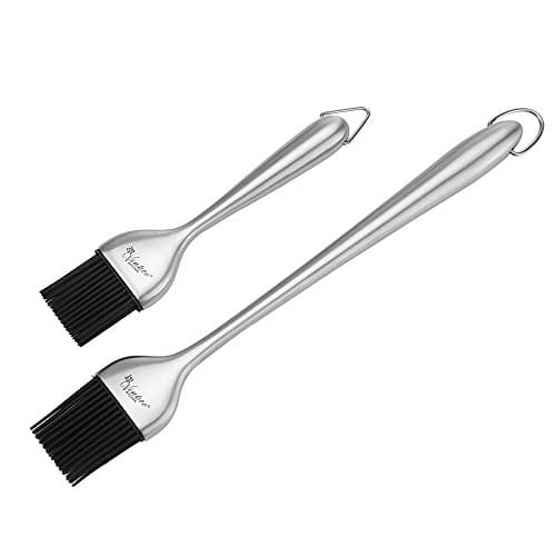 Vinkoe Kitchen BBQ Grill Basting Brush Silicone Bristles with Stainless Steel Handle Set of 2 Size