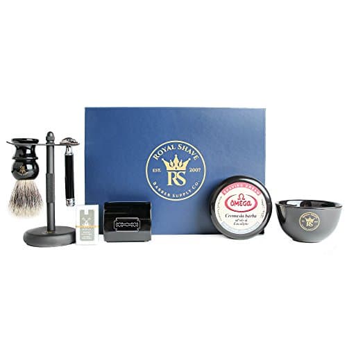 RoyalShave All Black Shaving Set- Essential Wet Shave Kit