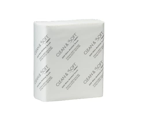 WAXIE 2001 Clean & Soft Multi-Fold White Paper Towel, 9.25" X 9.4" (Case of 4000)