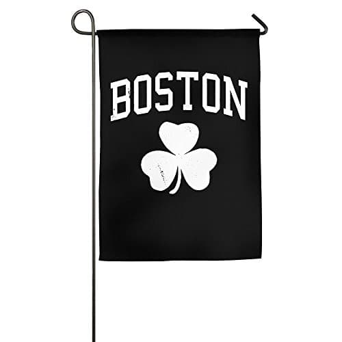Boston Irish Shamrock 100% Polyester Fabric Home Flag 12x18"