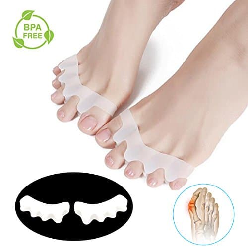 Gel Toe Separators, Toe Separators Spacers Straighteners Splint Aid Surgery Treatment, Bunion Corrector Suitable for Men and Women, Perfect Foot Care Tool (1 pair) (white)