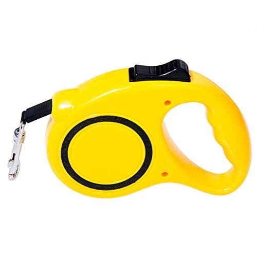 Imesun Dog Training Retractable Leash with 9-Feet Nylon Rope, One Button Brake and Lock, Yellow